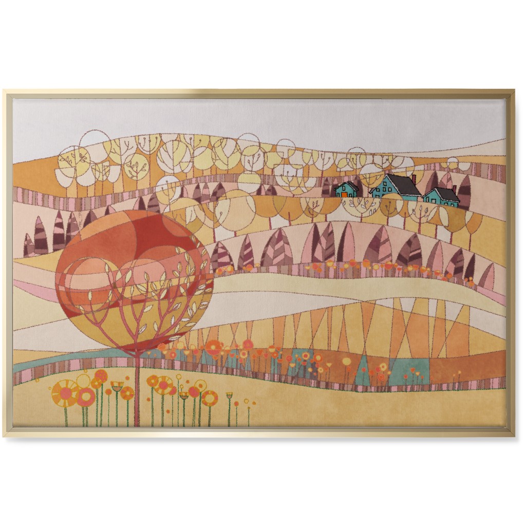 Lana's Landscape - Blush Wall Art, Gold, Single piece, Canvas, 24x36, Multicolor