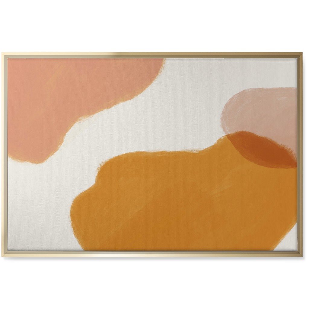 Abstract Shapes - Neutral Wall Art, Gold, Single piece, Canvas, 24x36, Orange