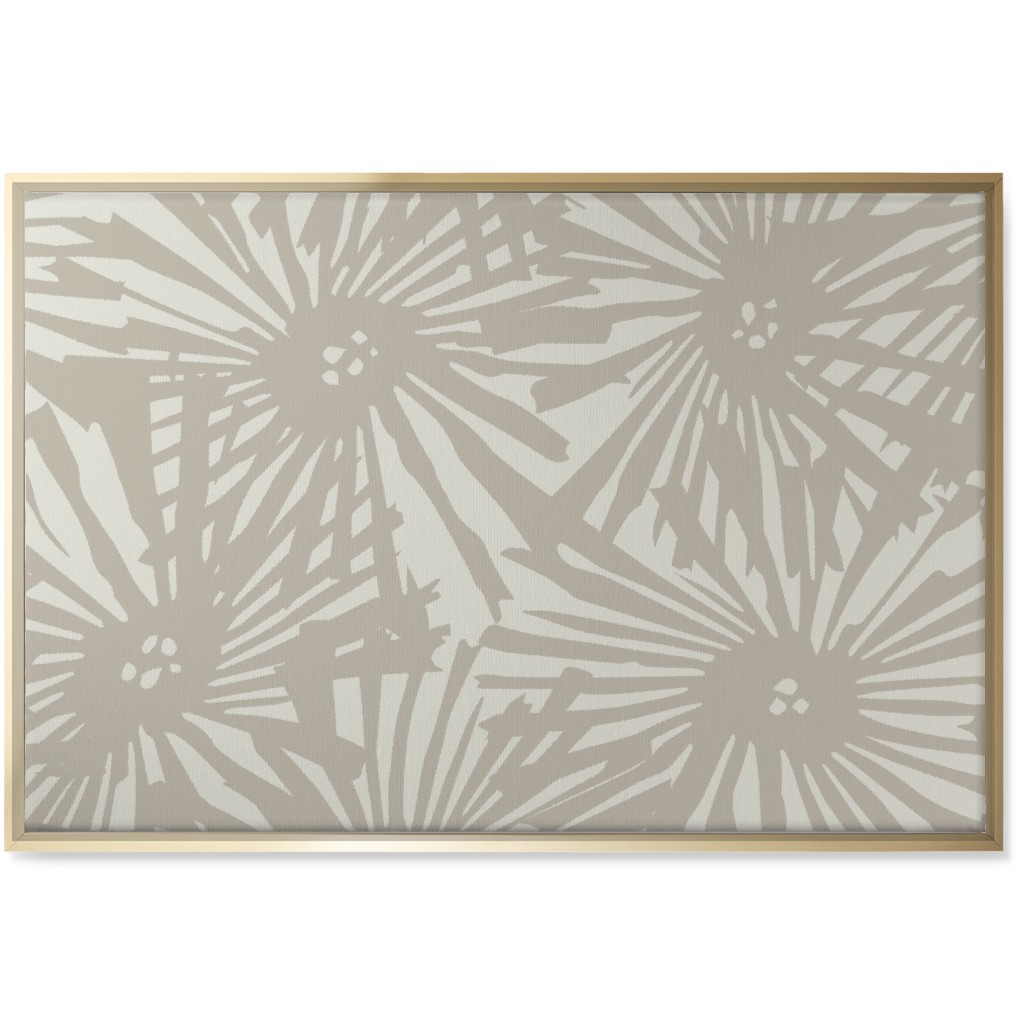 Large Cactus Flower Bloom - Beige Wall Art, Gold, Single piece, Canvas, 24x36, Beige