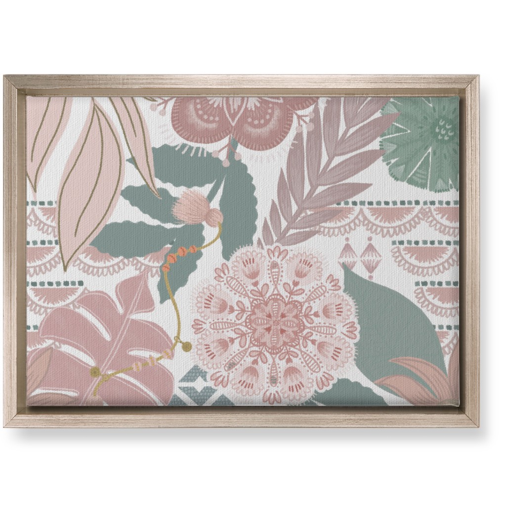Boho Tropical Wall Art, Metallic, Single piece, Canvas, 10x14, Multicolor