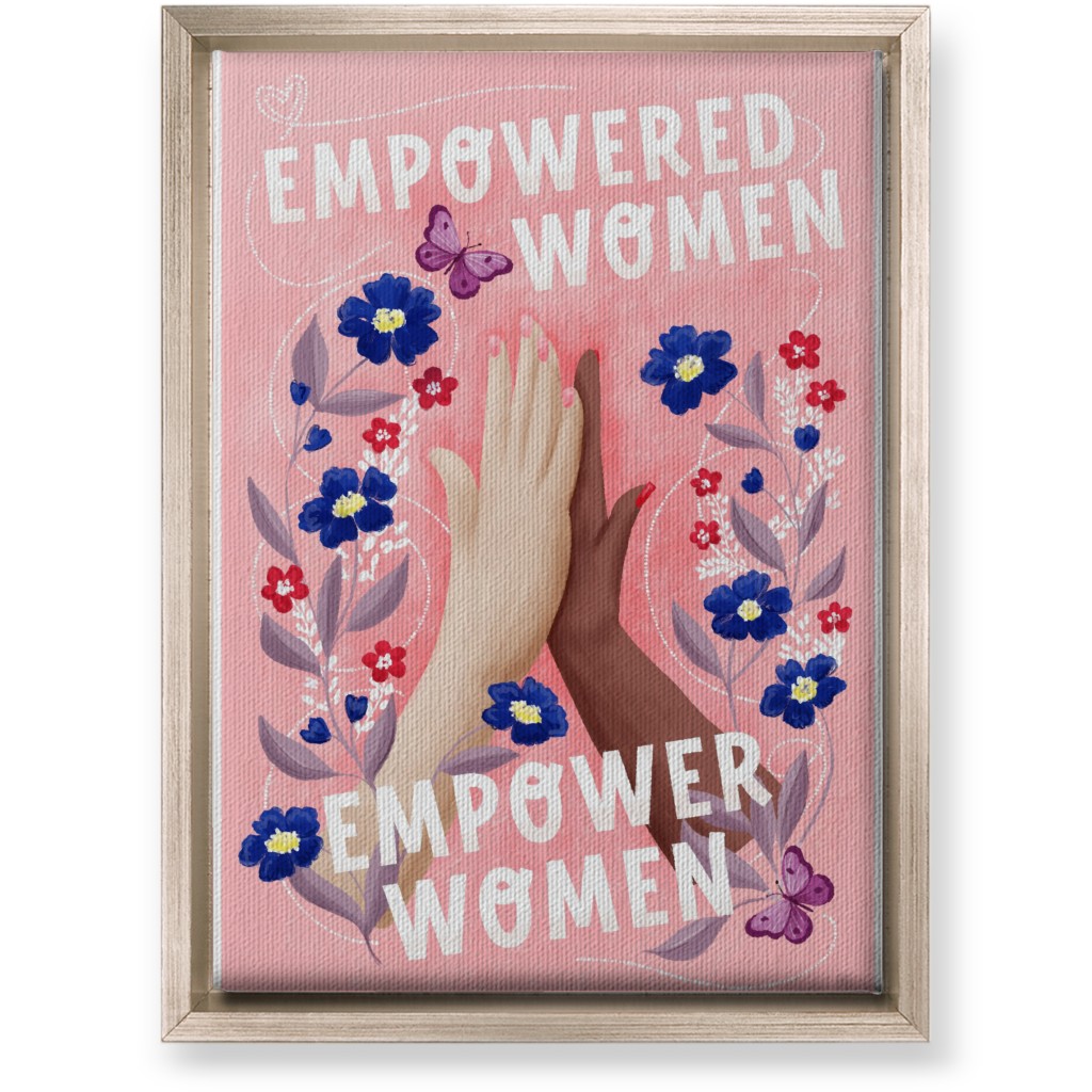 Empowered Women Empower Women - Pink Wall Art, Metallic, Single piece, Canvas, 10x14, Pink