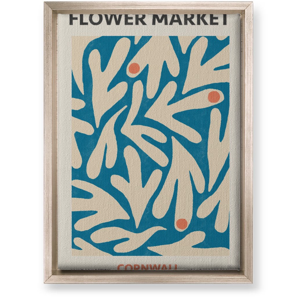 Flower Market - Blue Wall Art, Metallic, Single piece, Canvas, 10x14, Blue, True Blue
