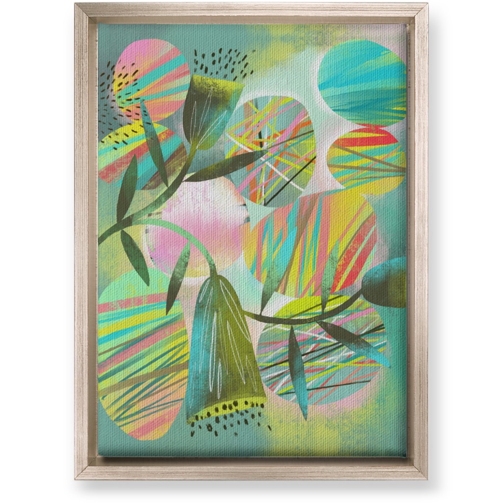 Botanical Abstract Playground - Multi Wall Art, Metallic, Single piece, Canvas, 10x14, Green, Classic Green