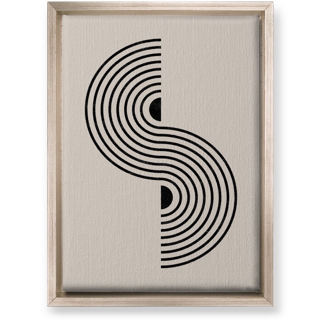 Minimal Geometric Lines - Neutral Wall Art, Metallic, Single piece, Canvas, 10x14, Beige