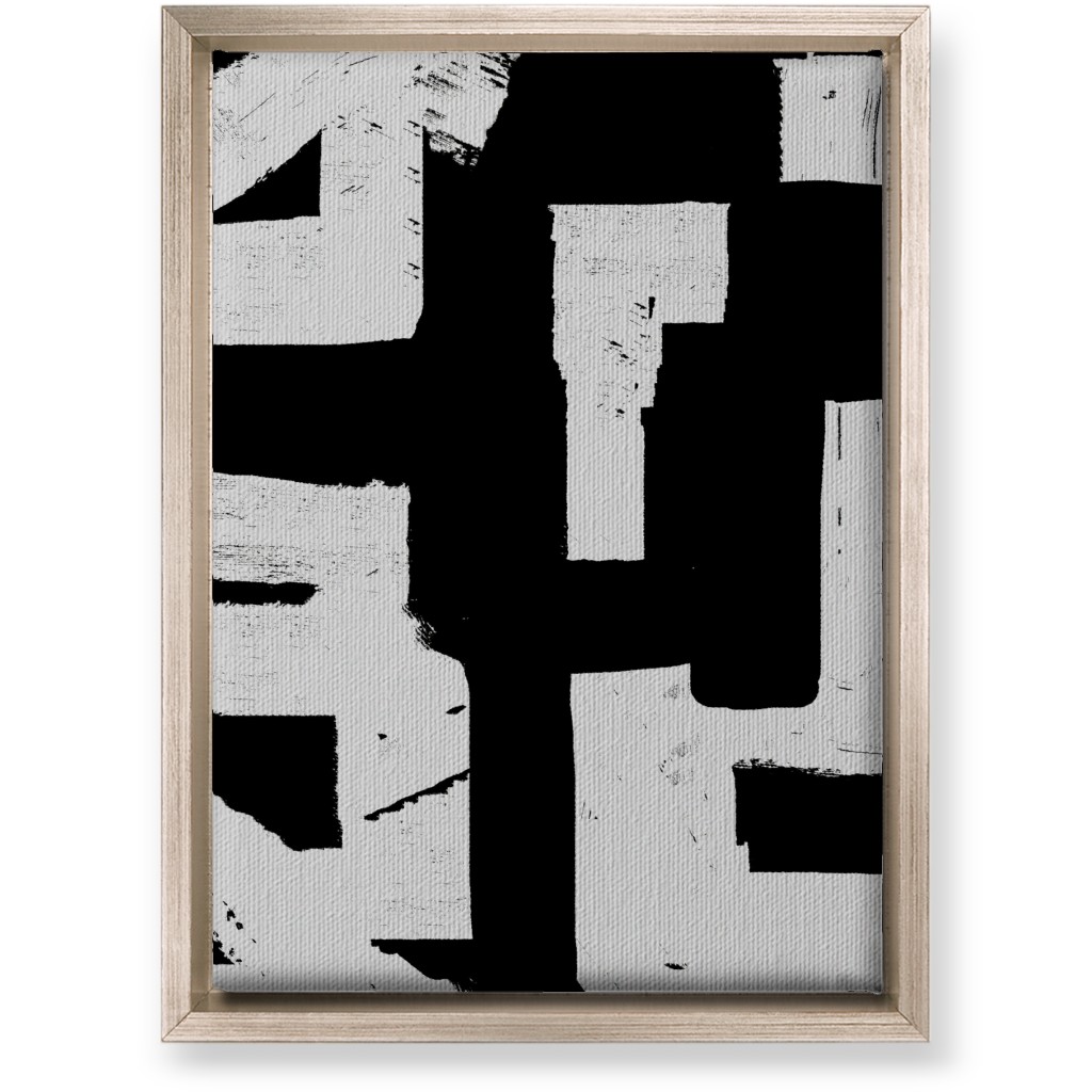 Metropolitan - Neutral Wall Art, Metallic, Single piece, Canvas, 10x14, Black, Black