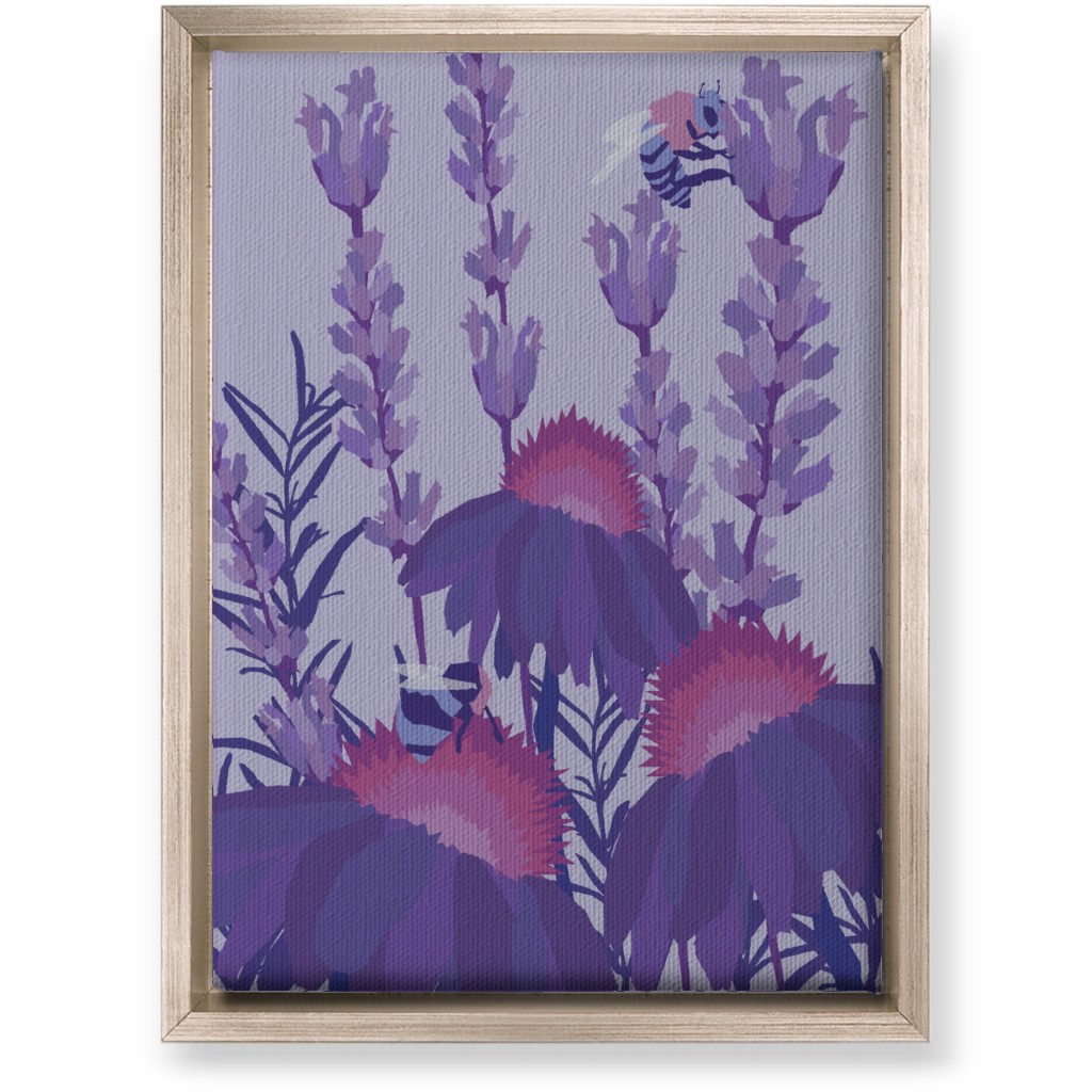 Lavender Fields - Purple Wall Art, Metallic, Single piece, Canvas, 10x14, Purple, Purple