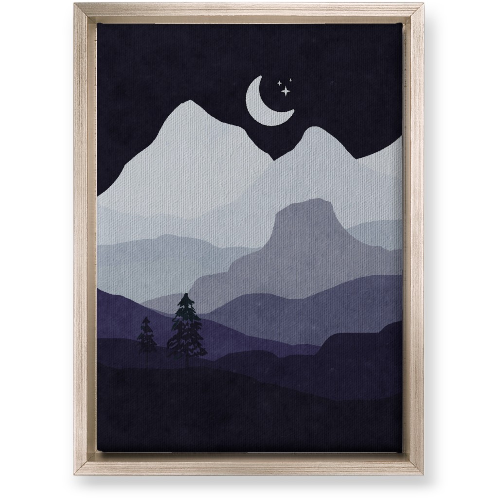 Mountain View Wall Art, Metallic, Single piece, Canvas, 10x14, Purple