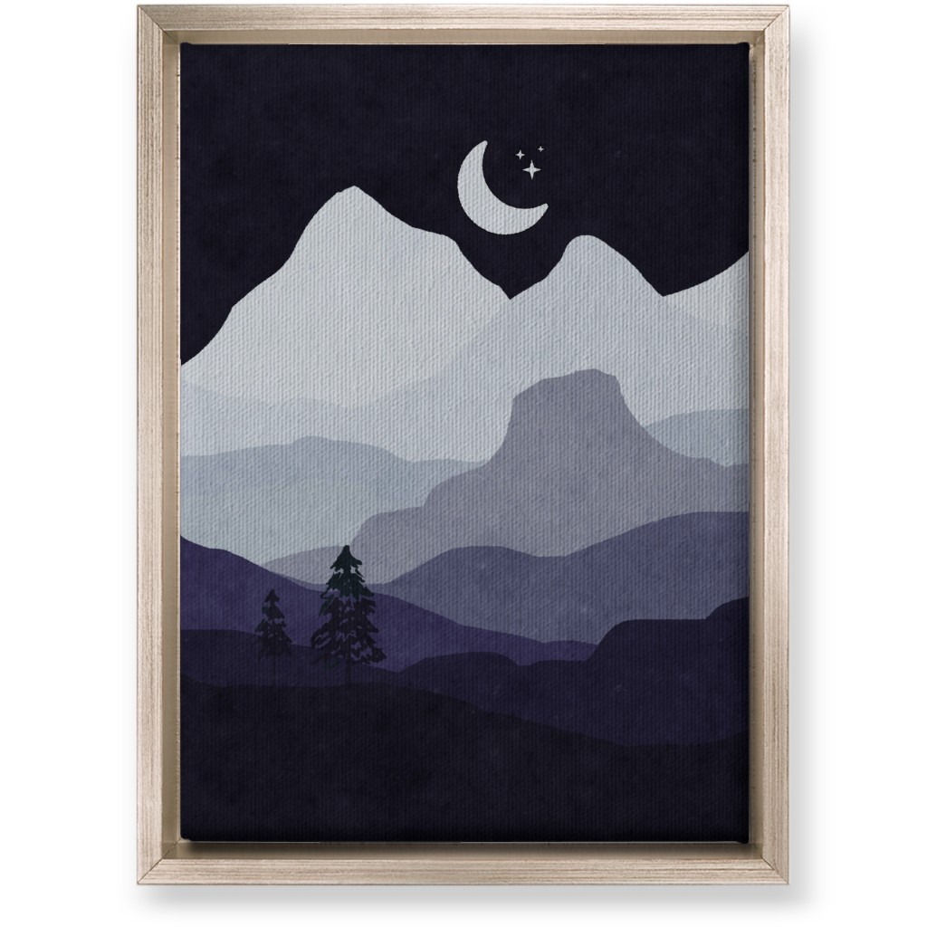 Mountain View Wall Art, Metallic, Single piece, Canvas, 10x14, Purple, Charcoal