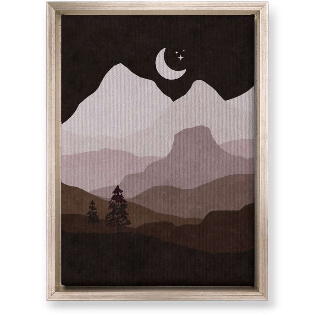 Mountain View Wall Art, Metallic, Single piece, Canvas, 10x14, Brown