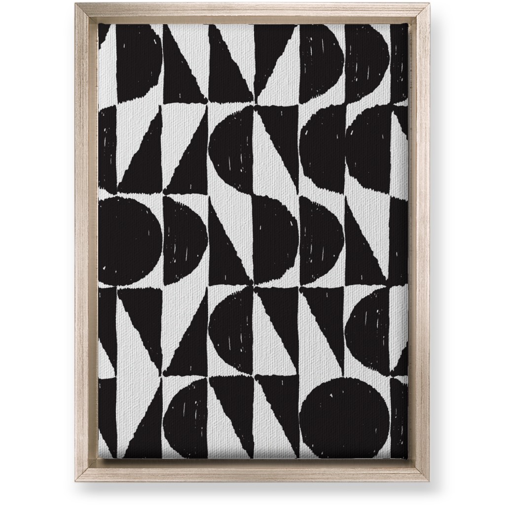 Mod Shapes Wall Art, Metallic, Single piece, Canvas, 10x14, Black, Charcoal