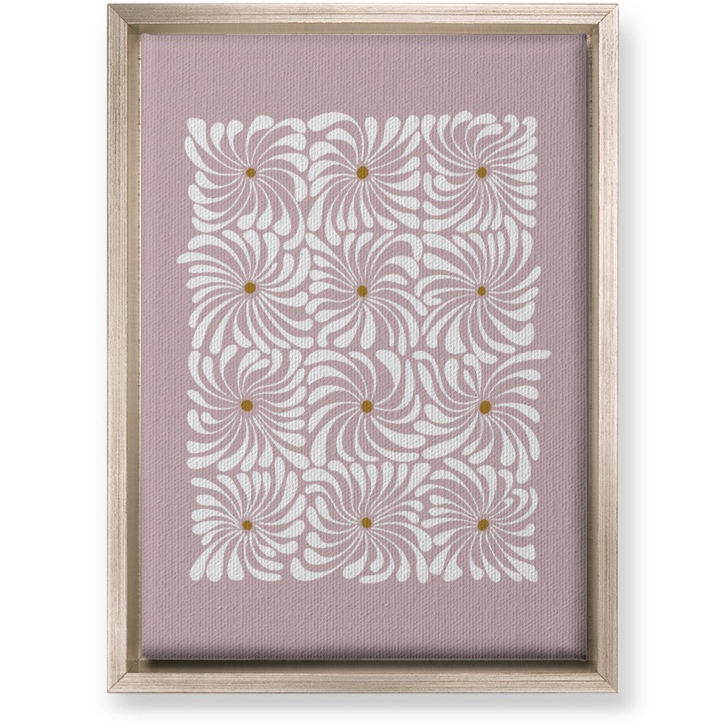 Mod Daisy Grid Wall Art, Metallic, Single piece, Canvas, 10x14, Pink, Whisper