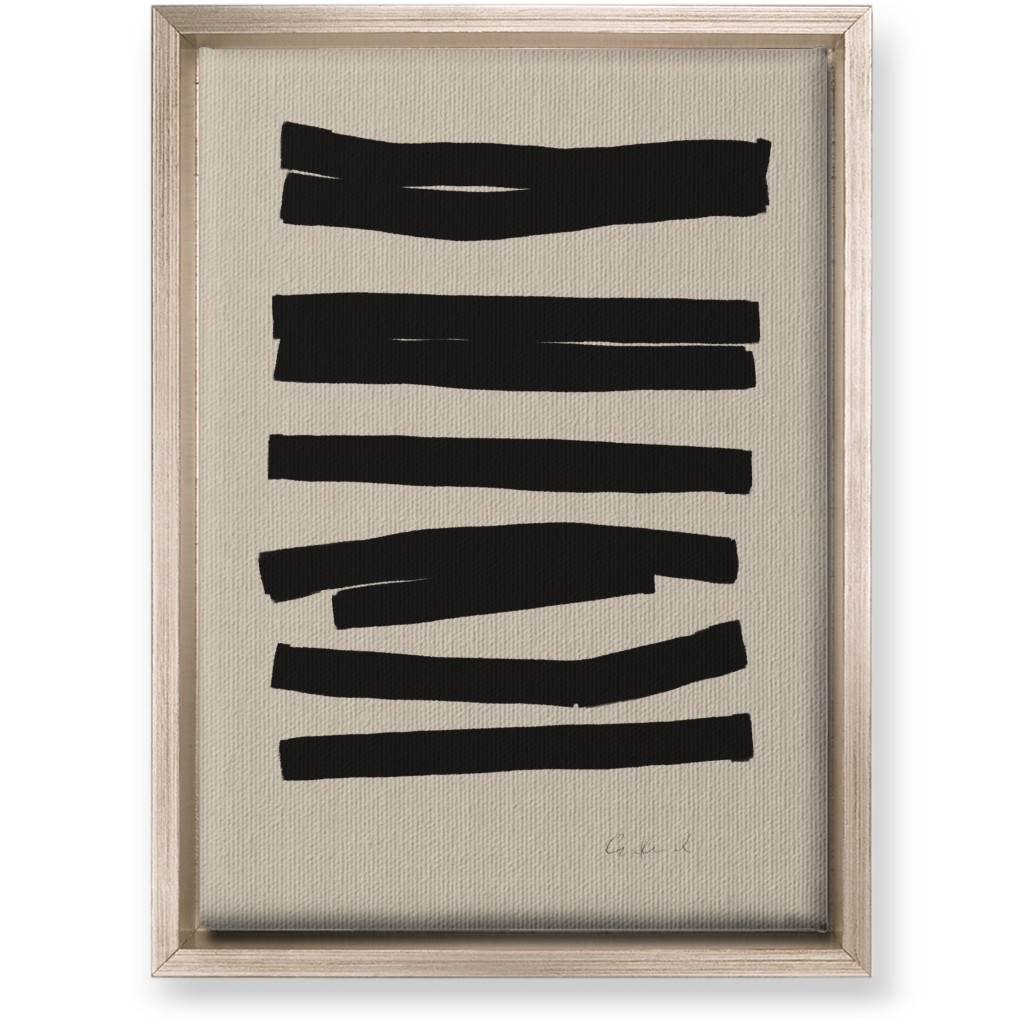 Bold Stripes Abstract Ii Wall Art, Metallic, Single piece, Canvas, 10x14, Black
