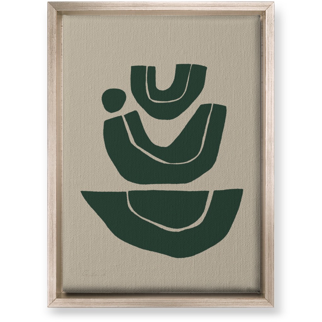 Geometric Abstract Stack Iii Wall Art, Metallic, Single piece, Canvas, 10x14, Green, Seaweed