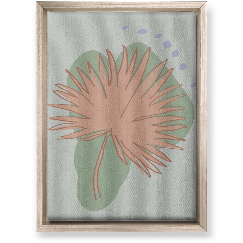 Modern Sabal Palm - Green Wall Art, Metallic, Single piece, Canvas, 10x14, Green