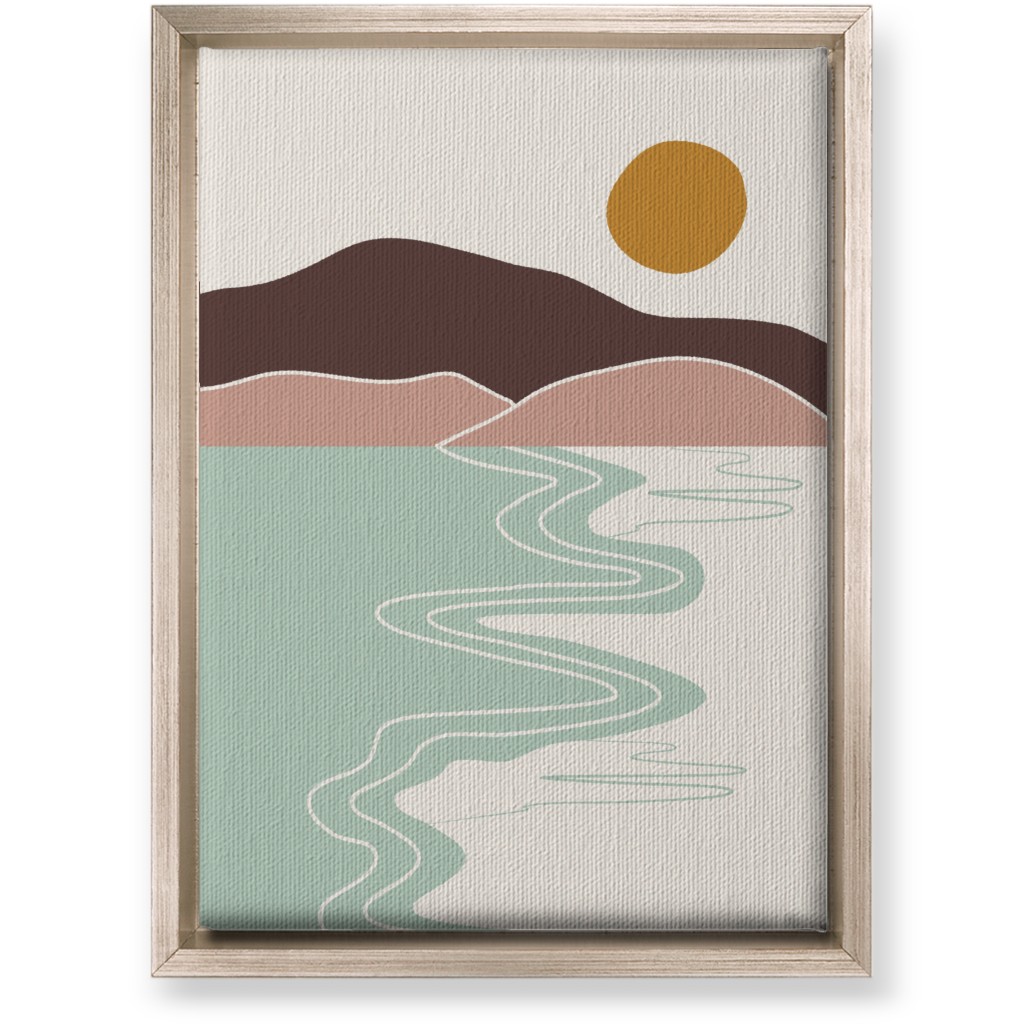 Minimal Beach - Earth Tones Multi Wall Art, Metallic, Single piece, Canvas, 10x14, Multicolor