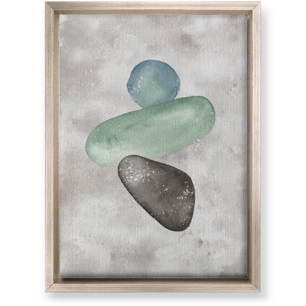 Three Stones Wall Art, Metallic, Single piece, Canvas, 10x14, Multicolor