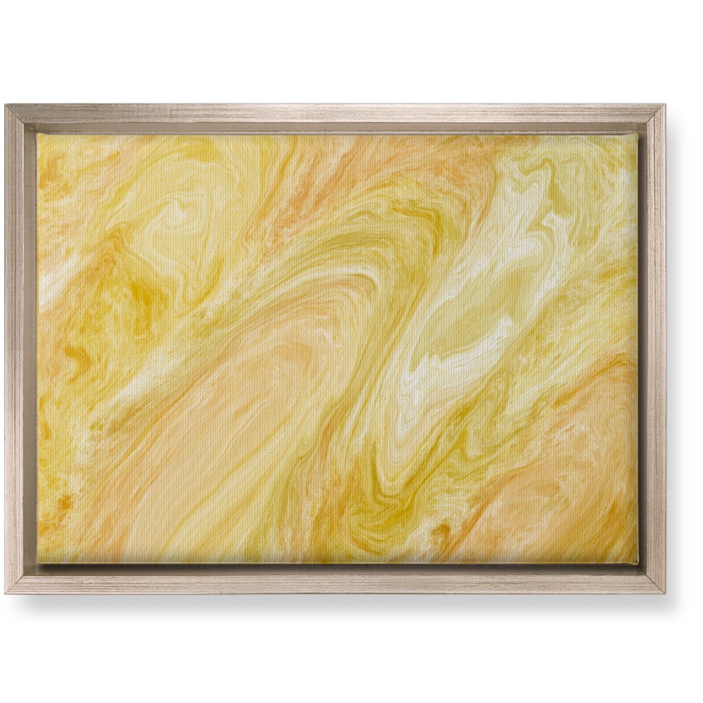 Abstract Acrylic Pour - Yellow Wall Art, Metallic, Single piece, Canvas, 10x14, Yellow