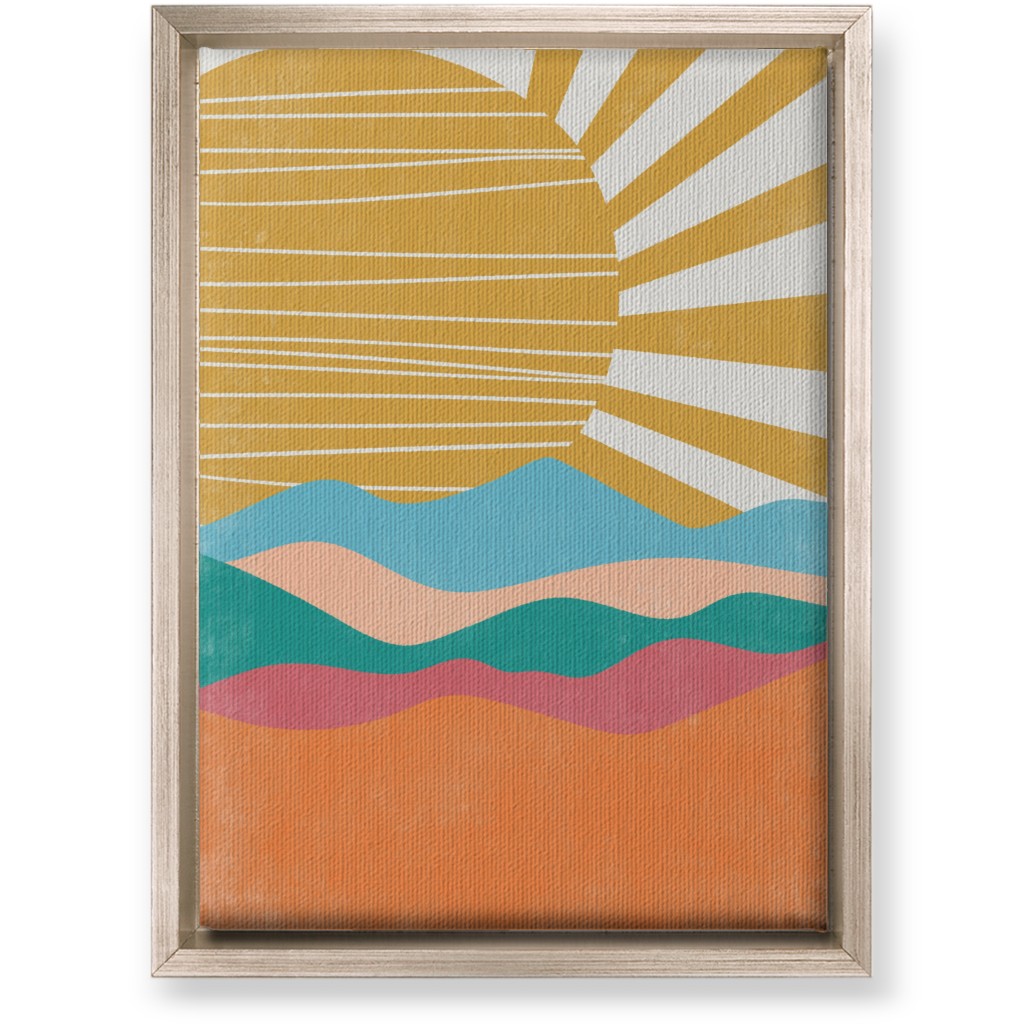 Flourish Abstract Sunrise - Multi Wall Art, Metallic, Single piece, Canvas, 10x14, Multicolor