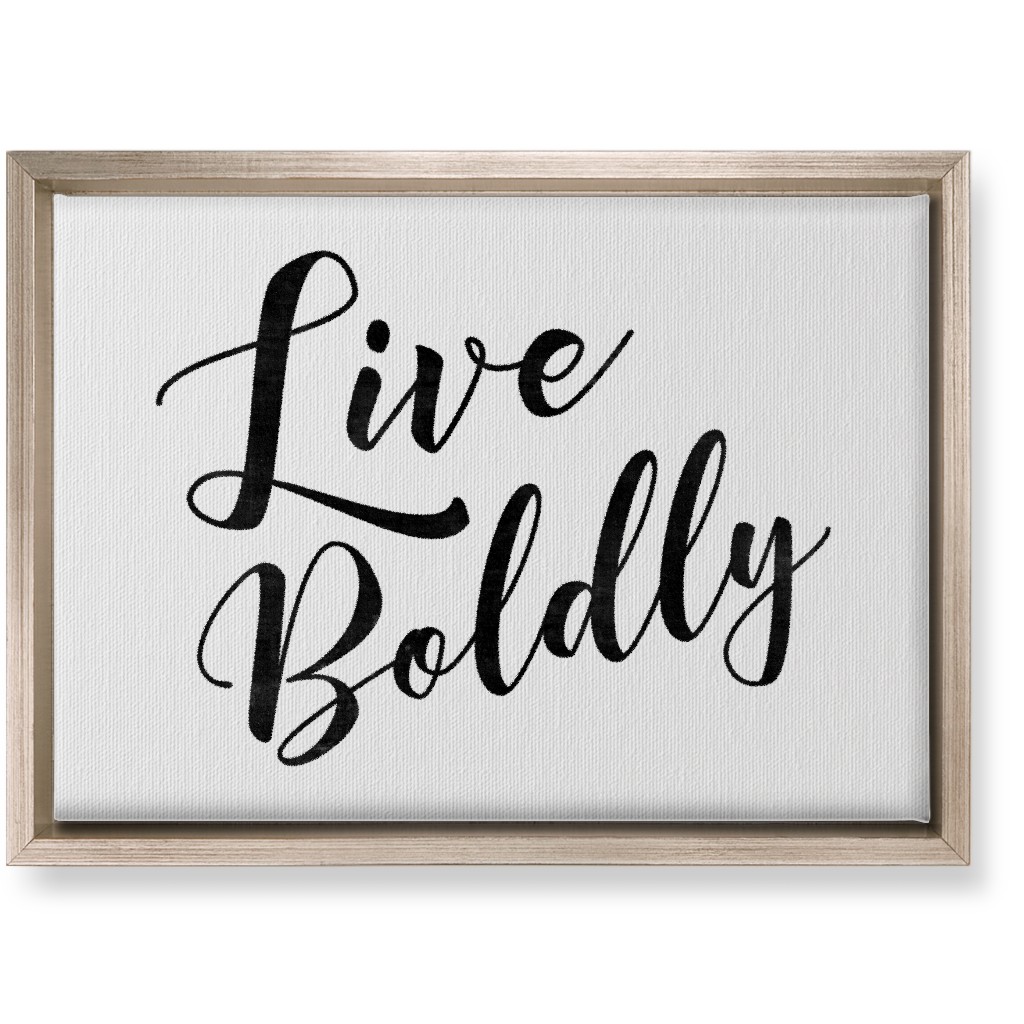 Live Boldly - Neutral Wall Art, Metallic, Single piece, Canvas, 10x14, White, White