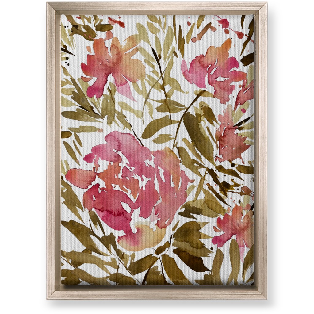 Bewildered - Pink and Green Wall Art, Metallic, Single piece, Canvas, 10x14, Pink, Bright Pink