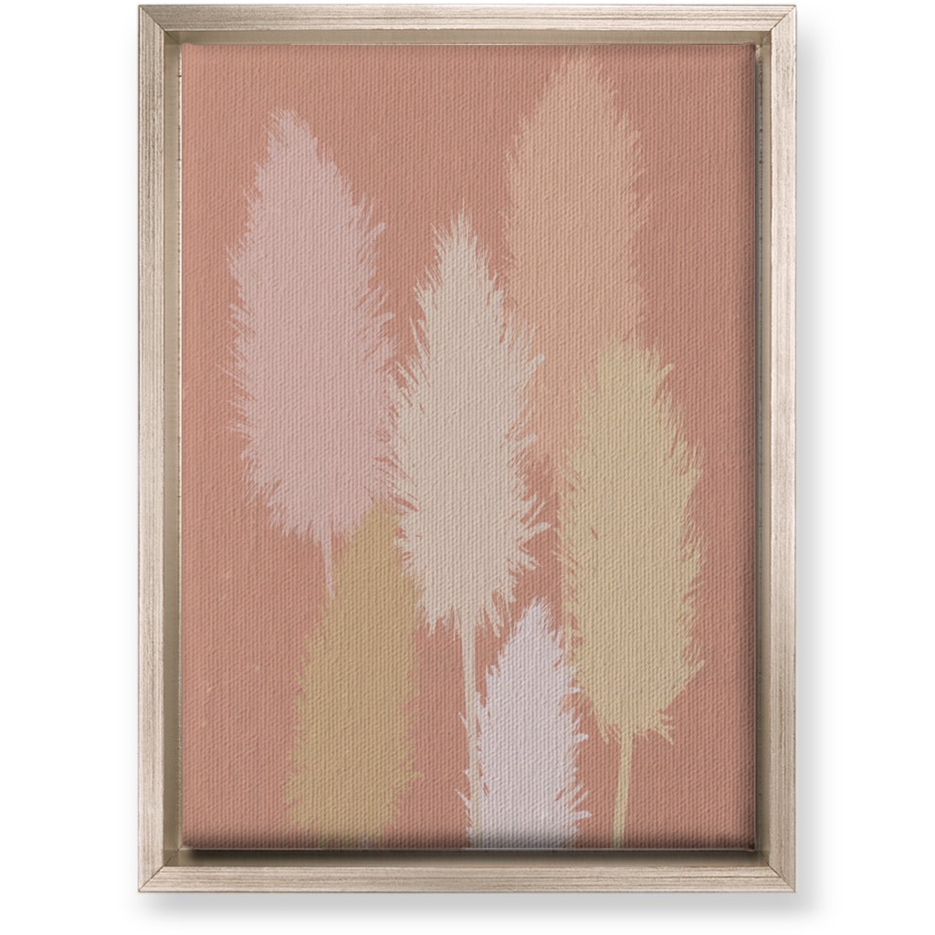 Pampas Grass - Pink Wall Art, Metallic, Single piece, Canvas, 10x14, Pink