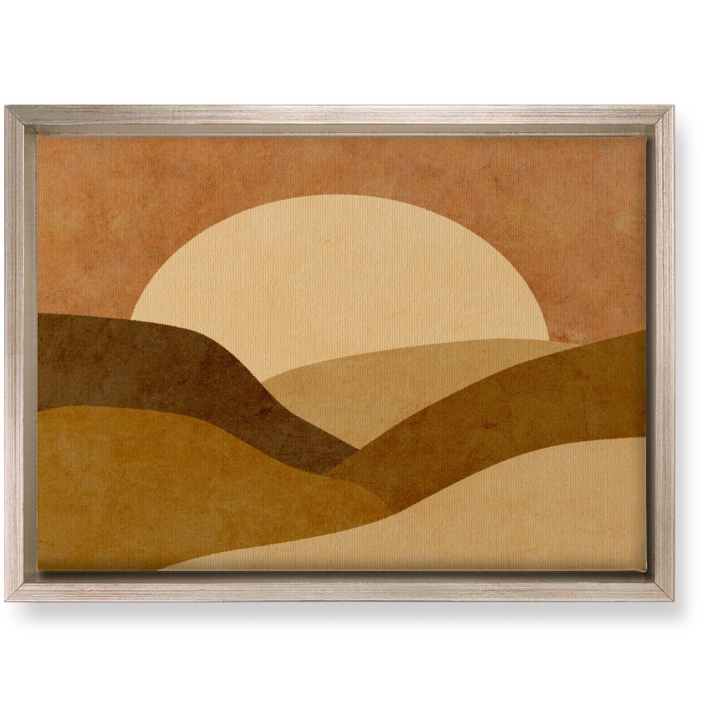Mountains At Dusk Wall Art, Metallic, Single piece, Canvas, 10x14, Brown