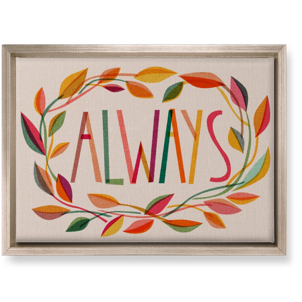 Always Leaves Wreath - Multi Wall Art, Metallic, Single piece, Canvas, 10x14, Multicolor