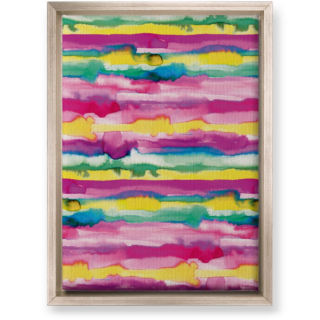 Gradient Watercolor Stripes - Multi Wall Art, Metallic, Single piece, Canvas, 10x14, Multicolor