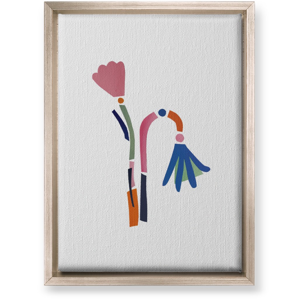Flowerbed Bouquet - Multi on White Wall Art, Metallic, Single piece, Canvas, 10x14, Multicolor