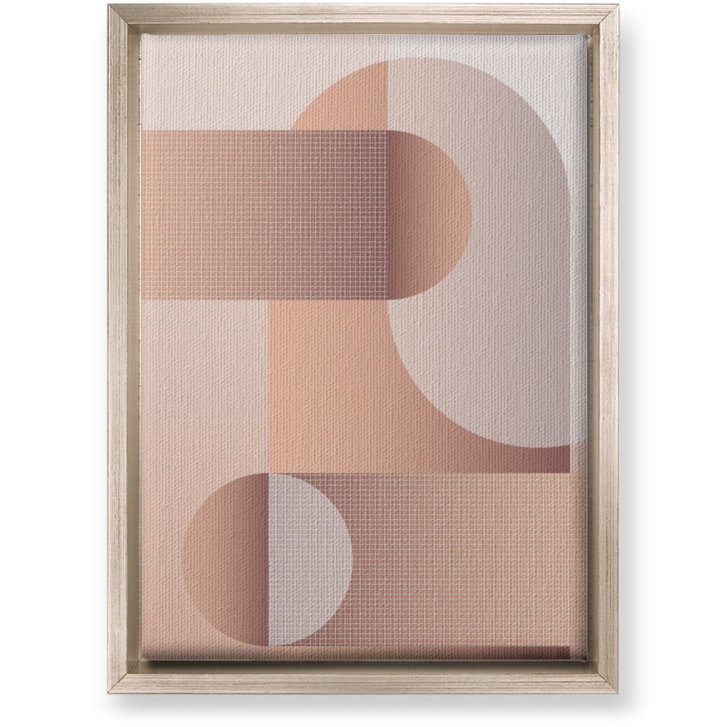 Geometric Arches - Neutral Wall Art, Metallic, Single piece, Canvas, 10x14, Pink