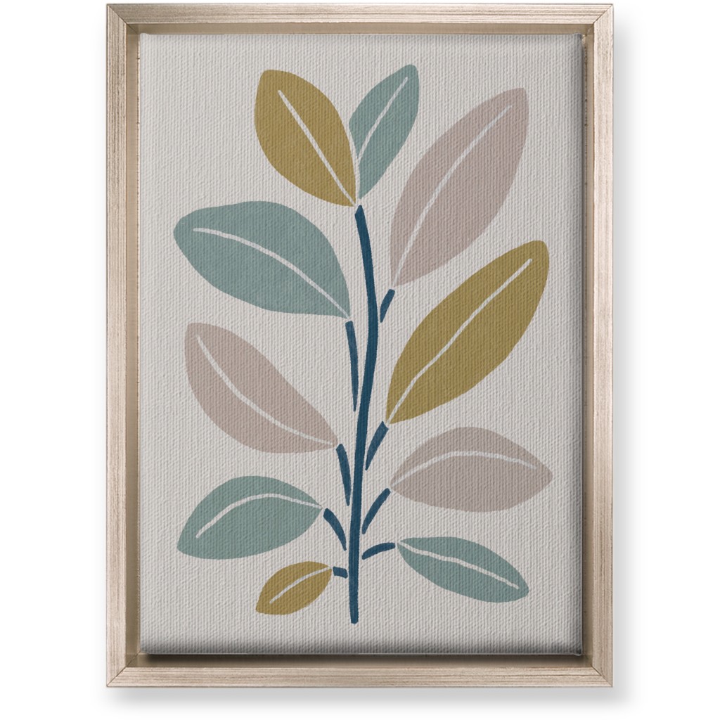 Plant Branch Wall Art, Metallic, Single piece, Canvas, 10x14, Beige, Garden