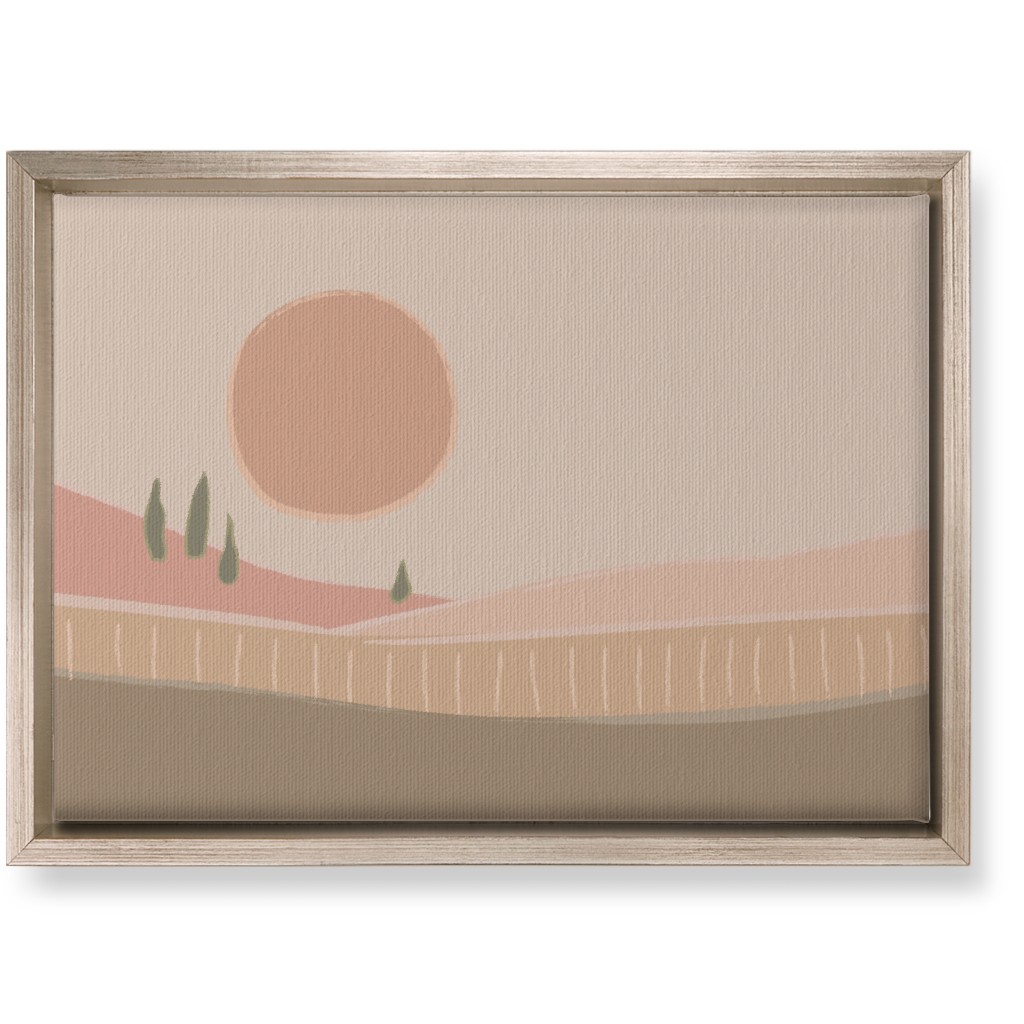 Simple Landscape Wall Art, Metallic, Single piece, Canvas, 10x14, Pink