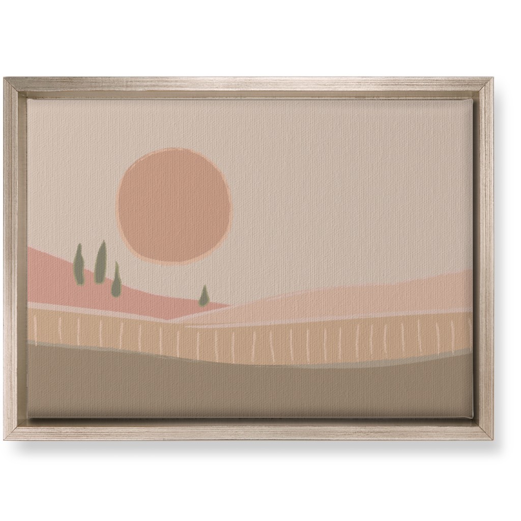 Simple Landscape Wall Art, Metallic, Single piece, Canvas, 10x14, Pink, Sand