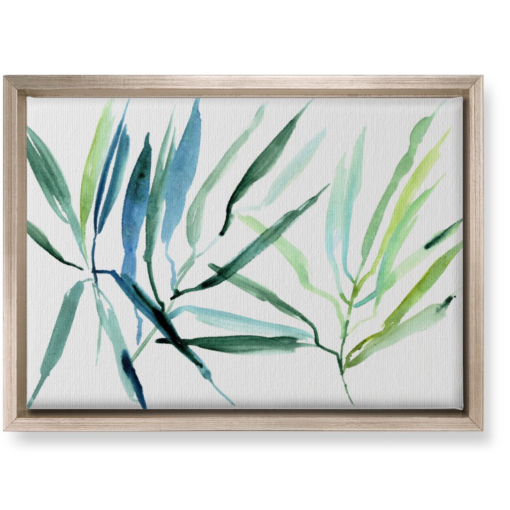 Watercolor Tropical Botanicals Wall Art, Metallic, Single piece, Canvas, 10x14, Green