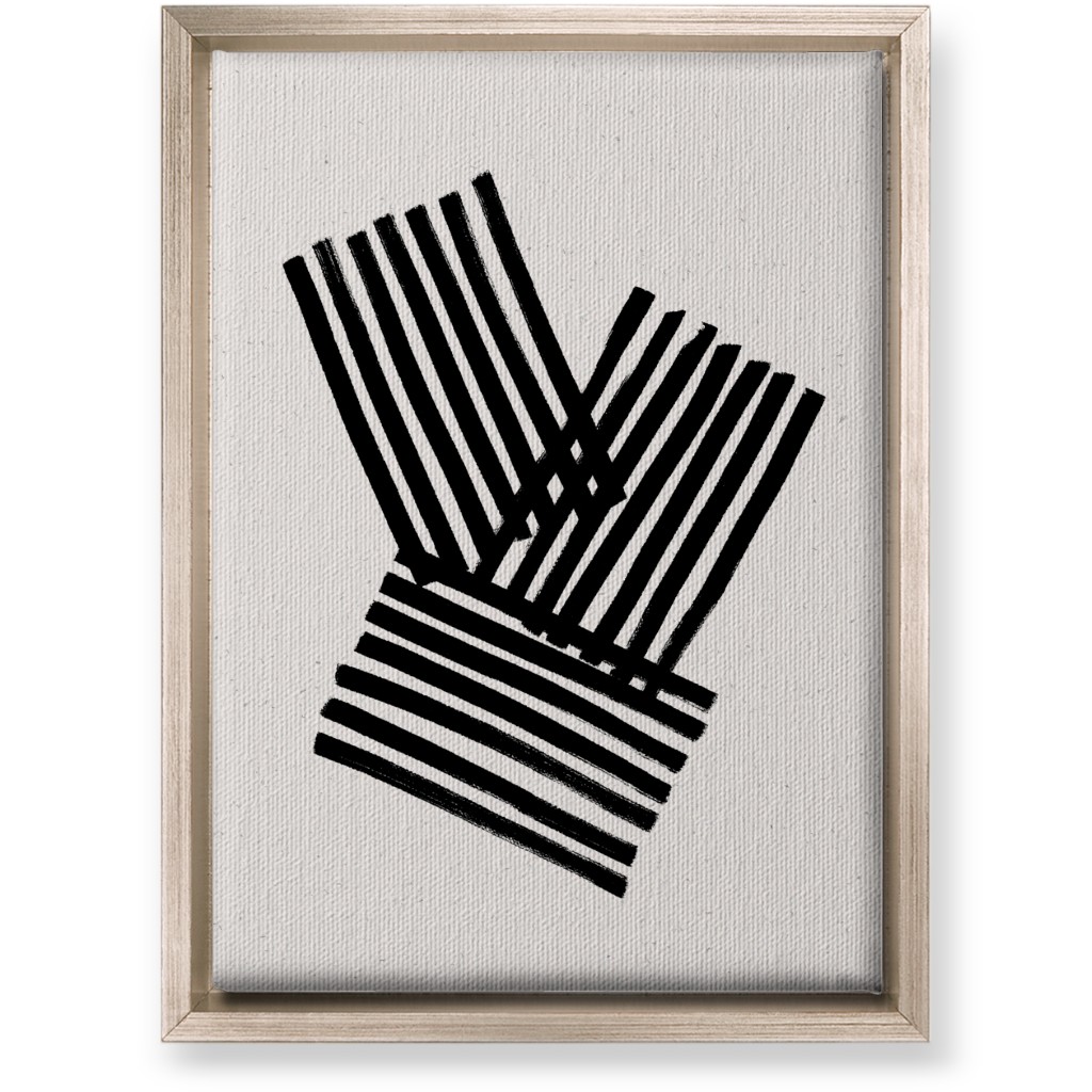 Kimono Stripes - Neutral Wall Art, Metallic, Single piece, Canvas, 10x14, Beige