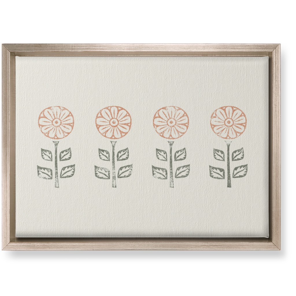 Floral Block Print Ii Wall Art, Metallic, Single piece, Canvas, 10x14, Pink, Alpaca