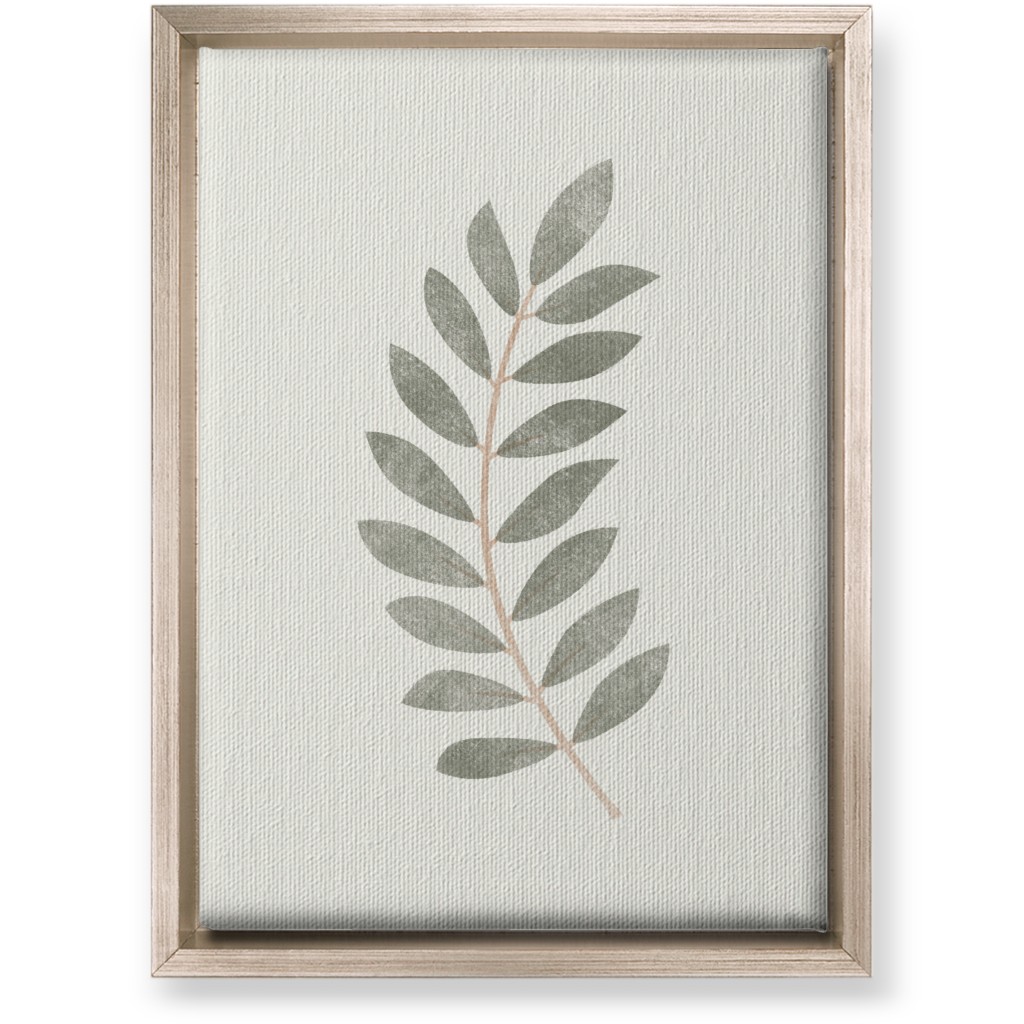Botanical Leaf Ii Wall Art, Metallic, Single piece, Canvas, 10x14, Green