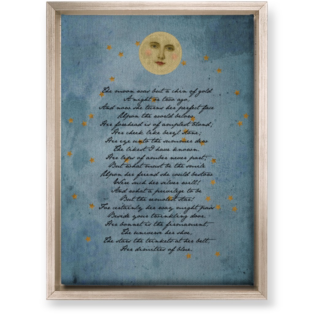 the Moon - Blue Wall Art, Metallic, Single piece, Canvas, 10x14, Blue, True Blue