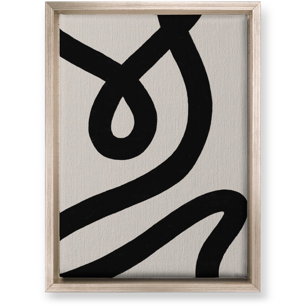 Tangled Brush Strokes V Wall Art, Metallic, Single piece, Canvas, 10x14, Beige, Black