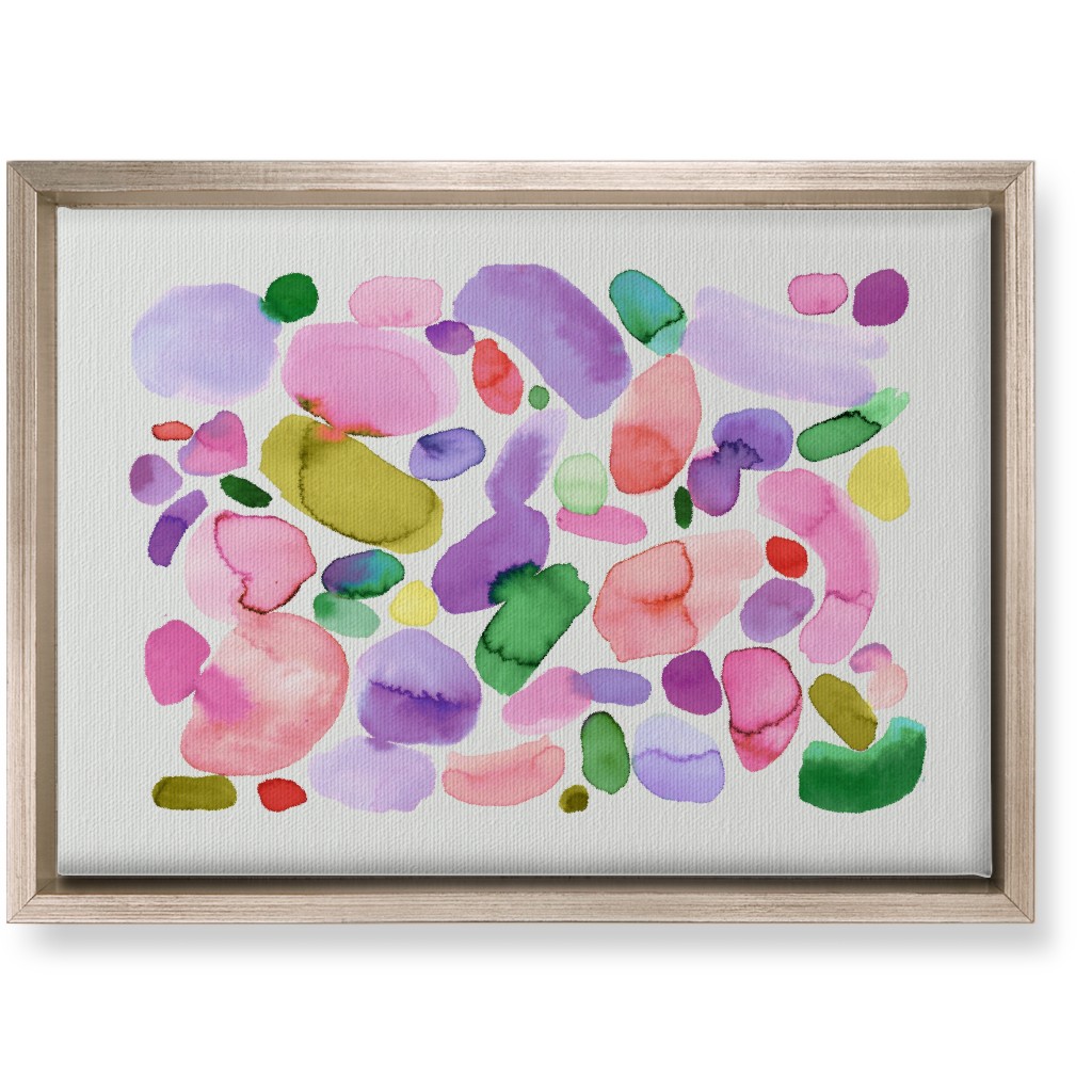 Summer Joy Watercolor Abstract - Pink Wall Art, Metallic, Single piece, Canvas, 10x14, Multicolor