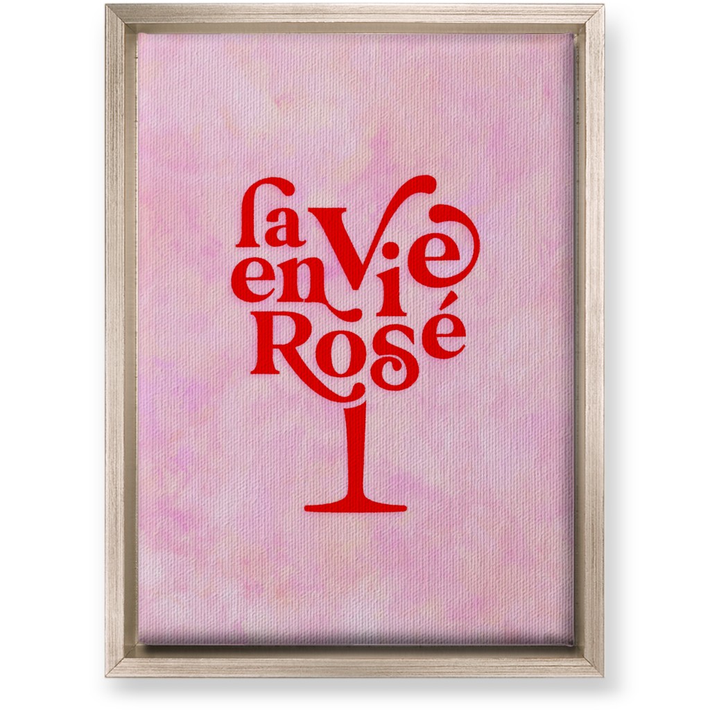 La Vie En Rose - Red and Pink Wall Art, Metallic, Single piece, Canvas, 10x14, Pink, Bright Pink