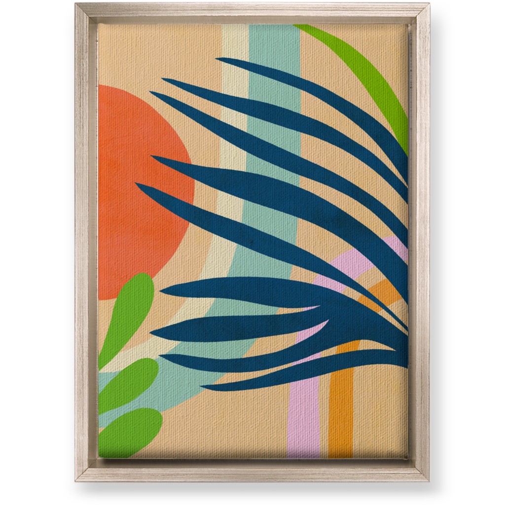 Palm, Sun and Rainbow Tropical Botanicals - Multi Wall Art, Metallic, Single piece, Canvas, 10x14, Multicolor