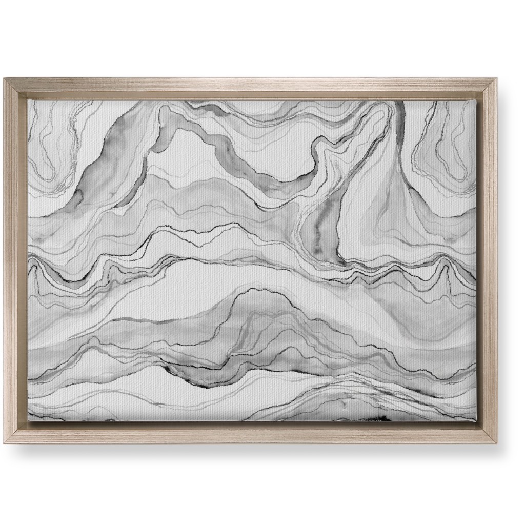 Watercolor Marble Wall Art, Metallic, Single piece, Canvas, 10x14, Gray, Silver Lining