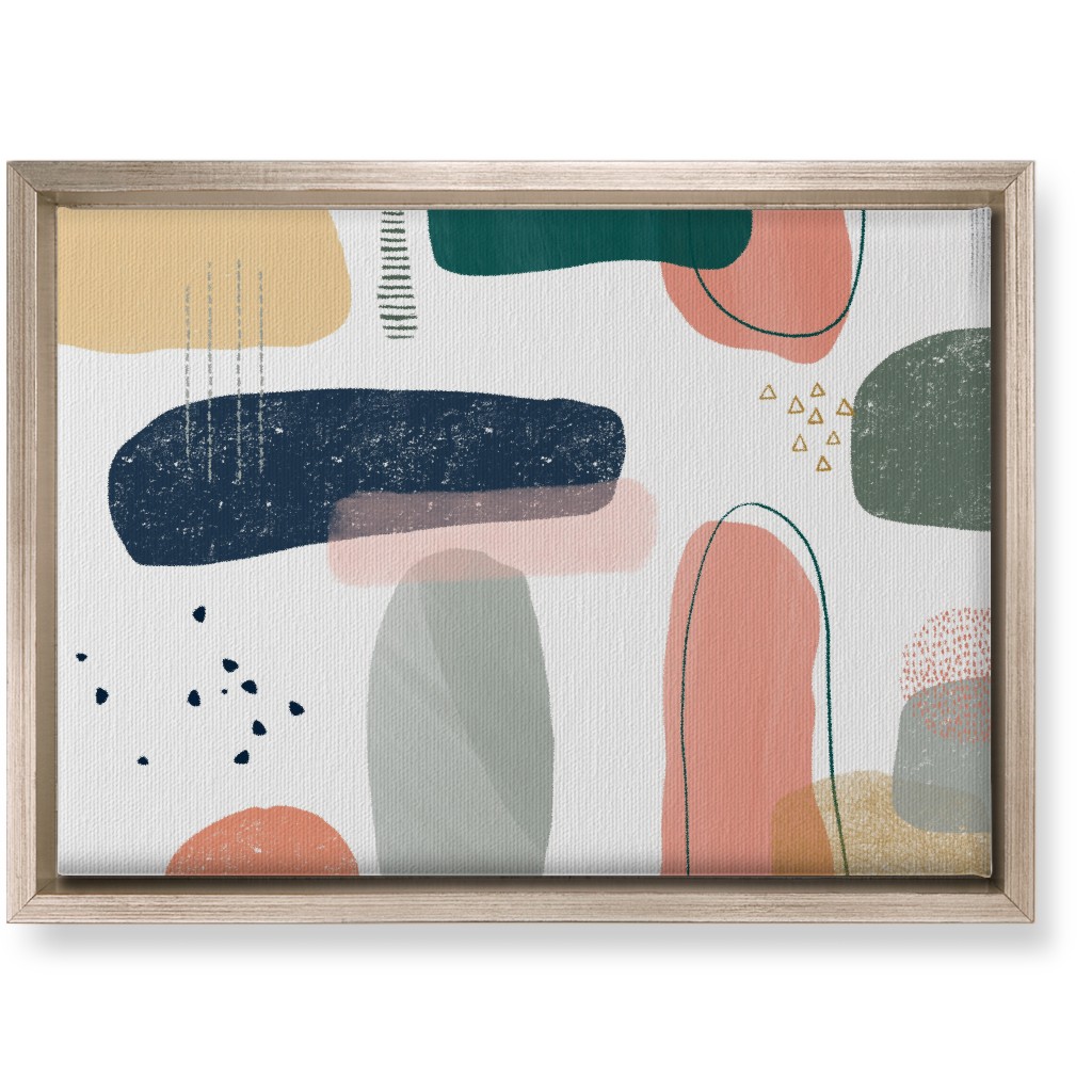 Abstract Minima - Multi on White Wall Art, Metallic, Single piece, Canvas, 10x14, Multicolor