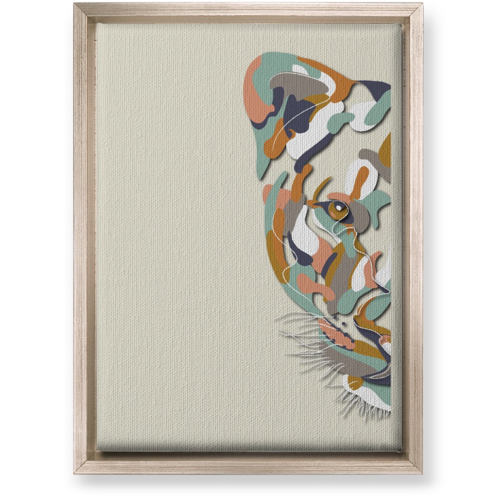 African Lioness Wall Art, Metallic, Single piece, Canvas, 10x14, Beige