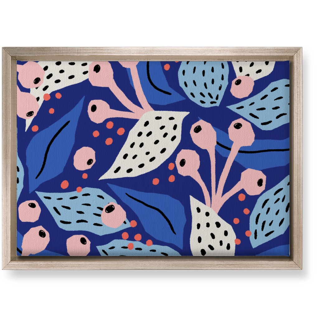Papercut Collage - Blue Wall Art, Metallic, Single piece, Canvas, 10x14, Blue