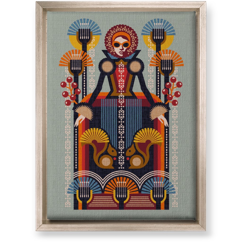 Folk Art Lady - Multi Wall Art, Metallic, Single piece, Canvas, 10x14, Multicolor