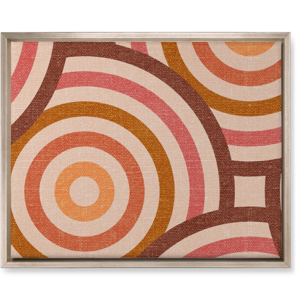 Retro Circles - Warm Wall Art, Metallic, Single piece, Canvas, 16x20, Pink