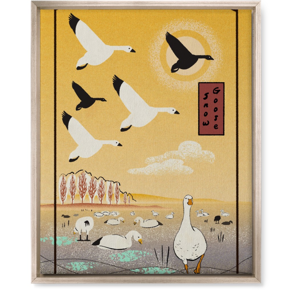 Snow Geese Wall Art, Metallic, Single piece, Canvas, 16x20, Yellow, Eggyolk