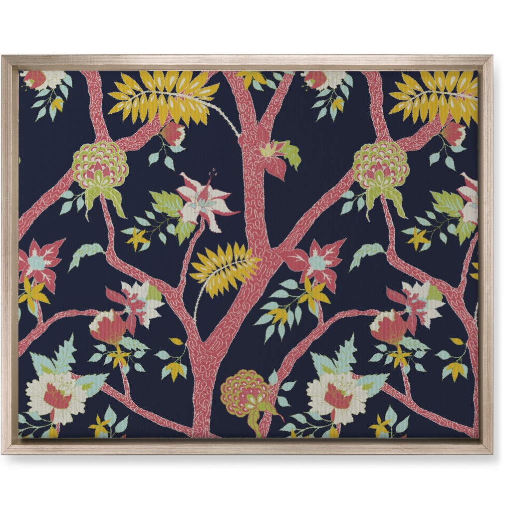 Peony Branches - Multi Wall Art, Metallic, Single piece, Canvas, 16x20, Multicolor